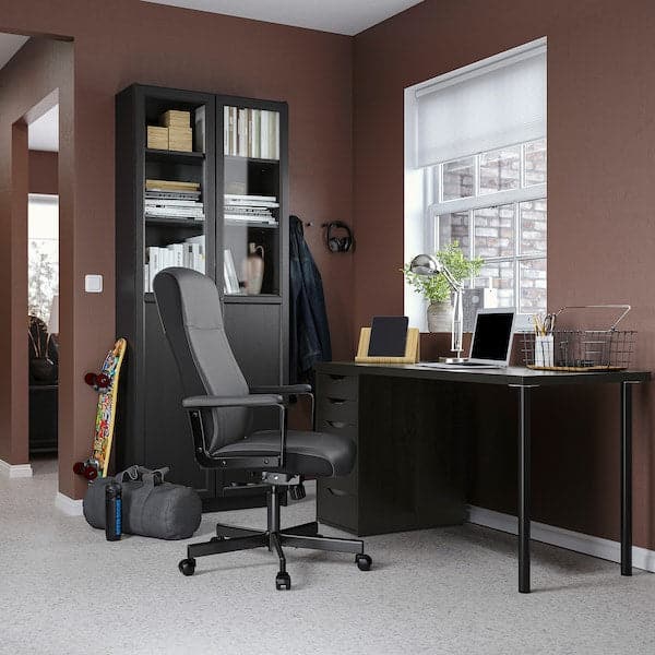 LAGKAPTEN / ALEX Desk - black-brown 140x60 cm , 140x60 cm - best price from Maltashopper.com 89432171