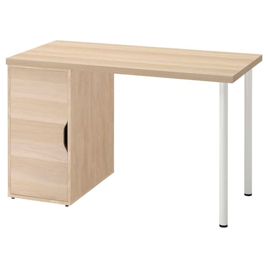 LAGKAPTEN / ALEX - Desk, white stained/oak effect white, 120x60 cm - best price from Maltashopper.com 19521439