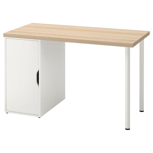 LAGKAPTEN / ALEX - Desk, white stained/oak effect white, 120x60 cm