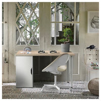 LAGKAPTEN / ALEX - Desk, white stained/oak effect white, 120x60 cm - best price from Maltashopper.com 69521446
