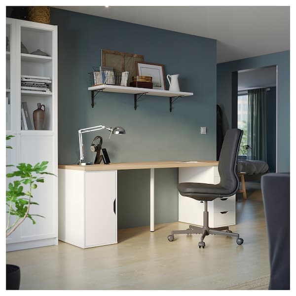 Ikea LAGKAPTEN / ALEX - Desk, white stained/oak effect white, 200x60 cm