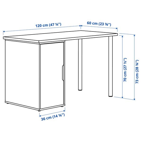 Ikea LAGKAPTEN / ALEX - Desk, white stained/oak effect white, 120x60 cm