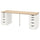 LAGKAPTEN / ALEX - LAGKAPTEN / ALEX Desk, white stained oak/white, 200x60 cm