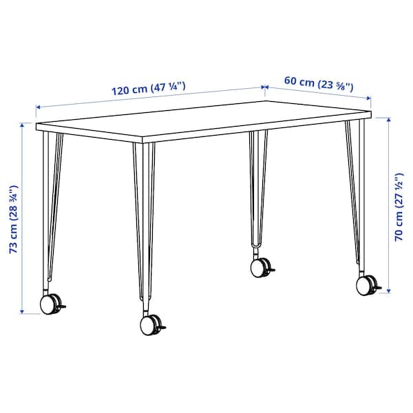 LAGKAPTEN / KRILLE - Desk, white anthracite/white, 120x60 cm - Premium  from Ikea - Just €116.99! Shop now at Maltashopper.com