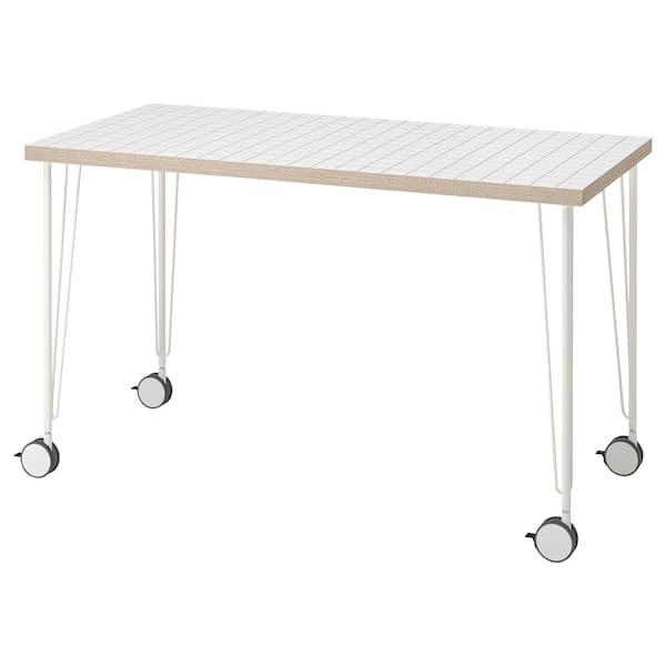 LAGKAPTEN / KRILLE - Desk, white anthracite/white, 120x60 cm - best price from Maltashopper.com 39508413