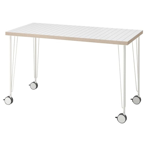 LAGKAPTEN / KRILLE - Desk, white anthracite/white, 120x60 cm