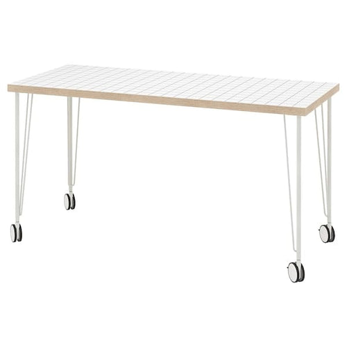 LAGKAPTEN / KRILLE - Desk, white anthracite/white, 140x60 cm