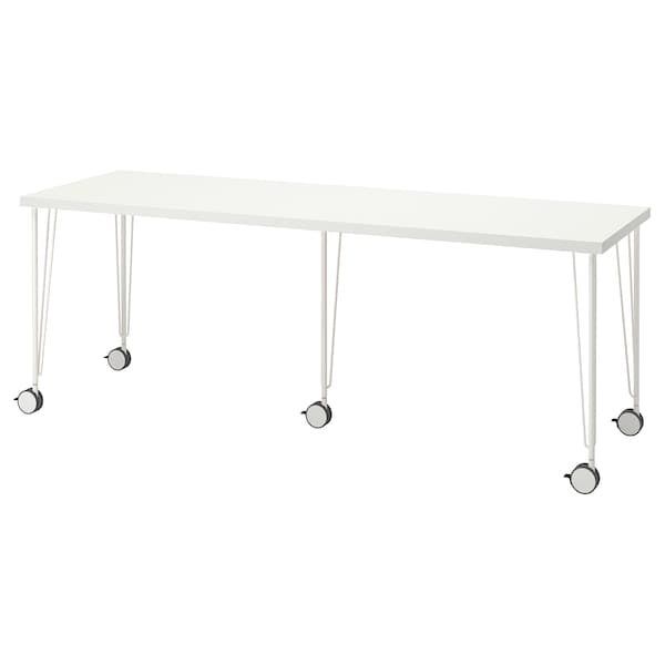 LAGKAPTEN / KRILLE - Desk, white, 200x60 cm - best price from Maltashopper.com 09417607