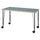 LAGKAPTEN / KRILLE desk, grey-turquoise/black