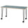 LAGKAPTEN / KRILLE desk, grey-turquoise/black