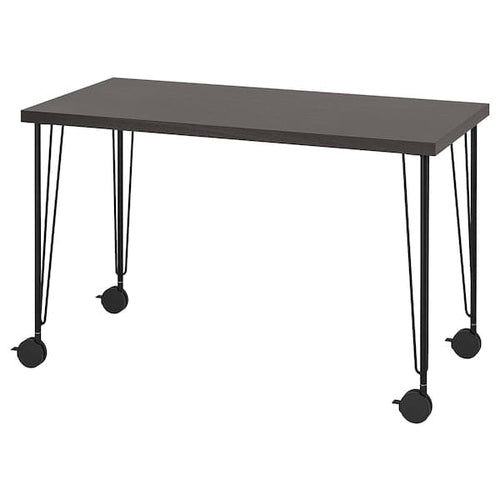 LAGKAPTEN / KRILLE - Desk, brown/black, , 120x60 cm