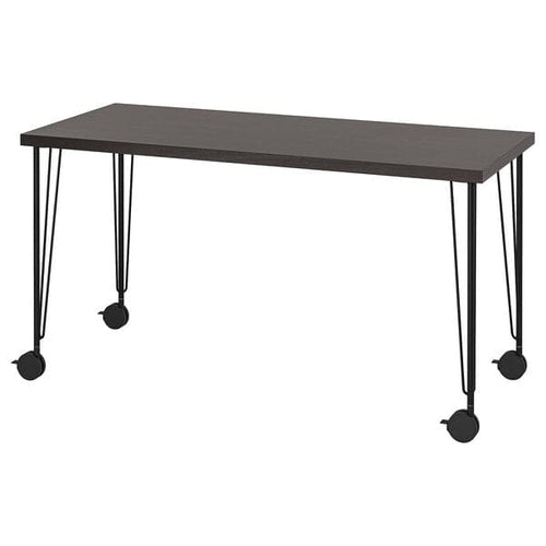 LAGKAPTEN / KRILLE - Desk, brown/black, ,