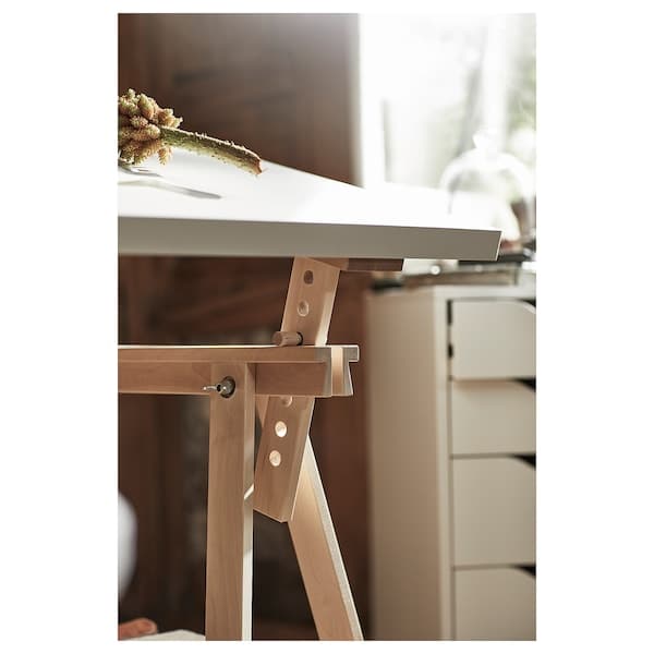 Ikea LAGKAPTEN / MITTBACK - Desk, white/birch, 140x60 cm