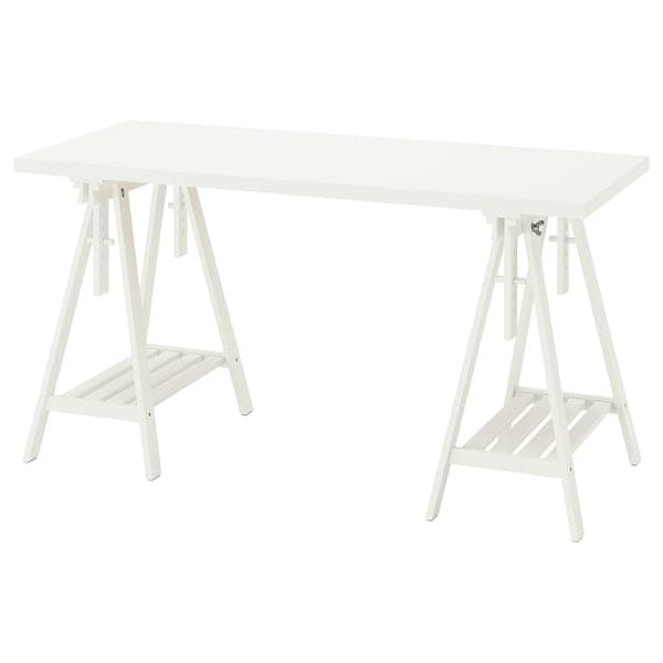 LAGKAPTEN / MITTBACK - Desk, white, 140x60 cm - best price from Maltashopper.com 49417196