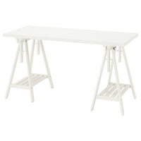 LAGKAPTEN / MITTBACK desk, white, 140x60 cm