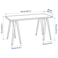LAGKAPTEN / NÄRSPEL - Desk, white anthracite/dark grey, 140x60 cm - Premium  from Ikea - Just €123.99! Shop now at Maltashopper.com