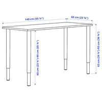 LAGKAPTEN / OLOV - Desk, white anthracite/white, 140x60 cm - Premium  from Ikea - Just €123.99! Shop now at Maltashopper.com