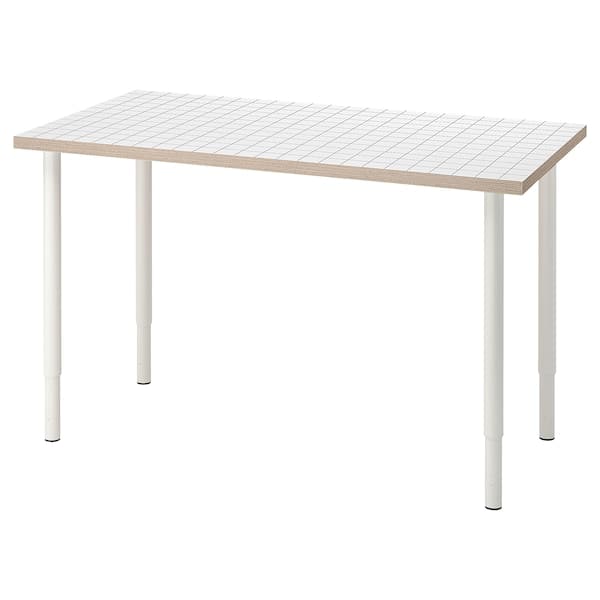 LAGKAPTEN / OLOV - Desk, white anthracite/white, 120x60 cm - best price from Maltashopper.com 69508416