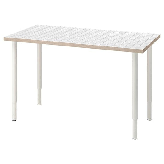 LAGKAPTEN / OLOV - Desk, white anthracite/white, 120x60 cm - best price from Maltashopper.com 69508416