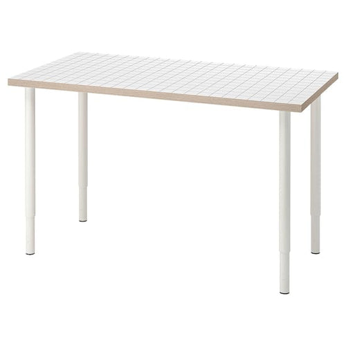 LAGKAPTEN / OLOV - Desk, white anthracite/white, 120x60 cm