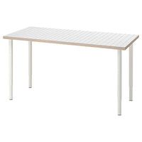 LAGKAPTEN / OLOV - Desk, white anthracite/white, 140x60 cm - best price from Maltashopper.com 99508491