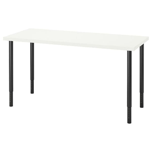Ikea LAGKAPTEN / OLOV - Desk, white/black, 140x60 cm