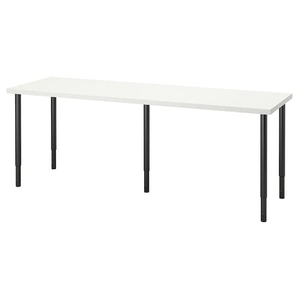 Ikea LAGKAPTEN / OLOV - Desk, white/black, 200x60 cm