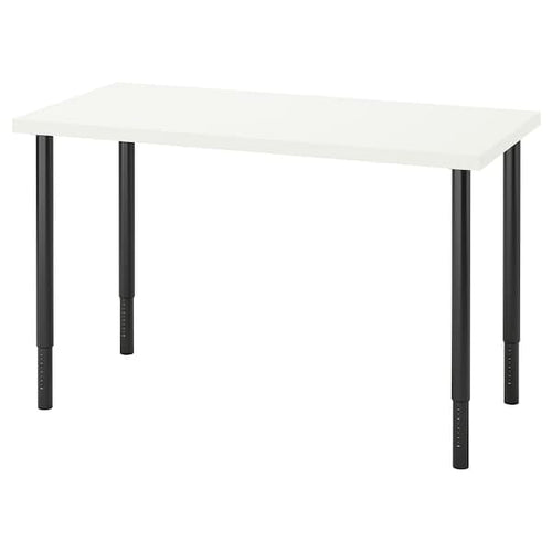 LAGKAPTEN / OLOV - Desk, white/black, 120x60 cm