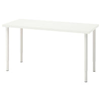 LAGKAPTEN / OLOV desk, white, 140x60 cm
