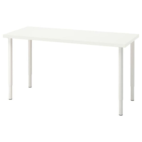 LAGKAPTEN / OLOV - Desk, white, 140x60 cm