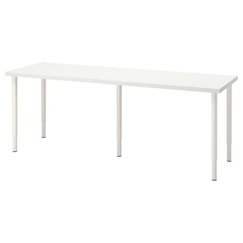 LAGKAPTEN / OLOV - Desk, white, 200x60 cm