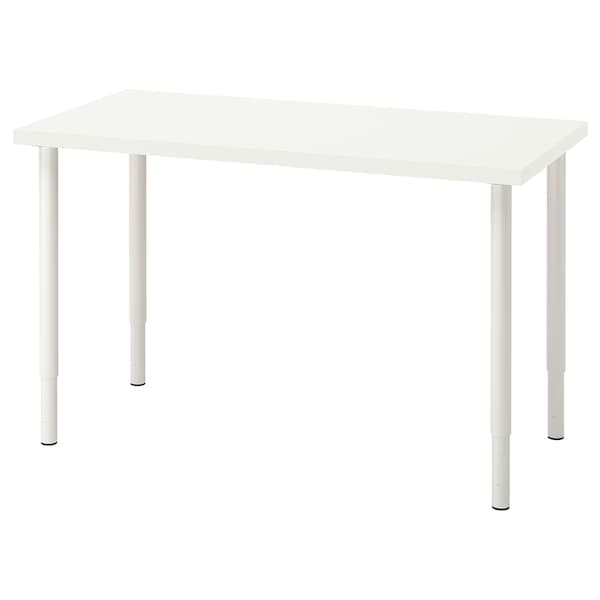 LAGKAPTEN / OLOV - Desk, white, 120x60 cm - best price from Maltashopper.com 79416770
