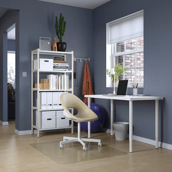 LAGKAPTEN / OLOV - Desk, white, 120x60 cm - best price from Maltashopper.com 79416770
