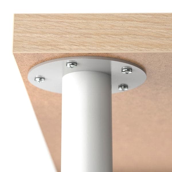 LAGKAPTEN / OLOV - Desk, white stained oak effect/white, 120x60 cm - best price from Maltashopper.com 79416893