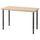 LAGKAPTEN / OLOV desk, white stained oak effect/black, 120x60 cm