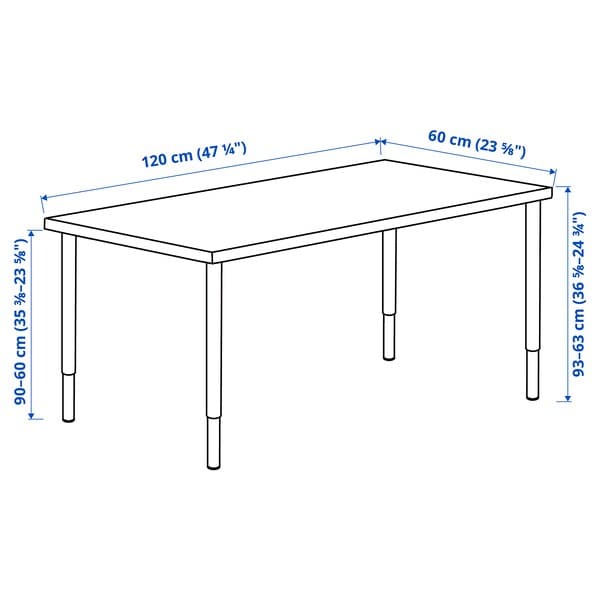 Ikea LAGKAPTEN / OLOV - Desk, grey-turquoise/black, 120x60 cm