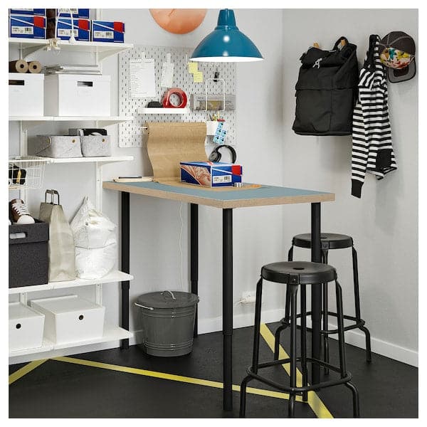 Ikea LAGKAPTEN / OLOV - Desk, grey-turquoise/black, 120x60 cm