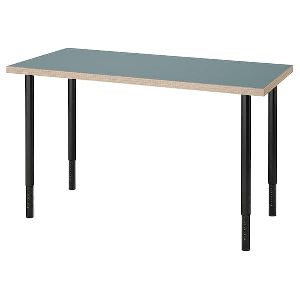 Ikea LAGKAPTEN / OLOV - Desk, grey-turquoise/black, 120x60 cm