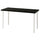 LAGKAPTEN / OLOV desk, black-brown/white, 140x60 cm