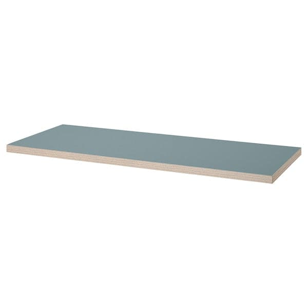 LAGKAPTEN - Table top, grey-turquoise, 140x60 cm