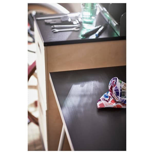 LAGKAPTEN Table top - black-brown 140x60 cm , 140x60 cm - best price from Maltashopper.com 80487016