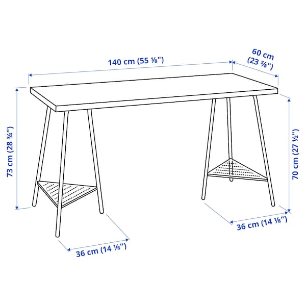LAGKAPTEN / TILLSLAG - Desk, white anthracite/white, 140x60 cm - Premium  from Ikea - Just €110.99! Shop now at Maltashopper.com