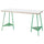 LAGKAPTEN / TILLSLAG desk, white anthracite/green, 140x60 cm