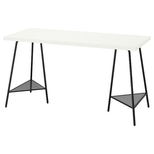 LAGKAPTEN / TILLSLAG - Desk, white/black, 140x60 cm