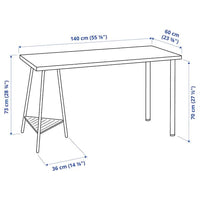LAGKAPTEN / TILLSLAG - Desk, white, 140x60 cm - best price from Maltashopper.com 39417187