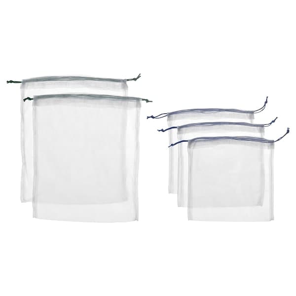 LAKAMARK - Set of 5 shopping/vegetable bags, off-white/various sizes , - best price from Maltashopper.com 20520392