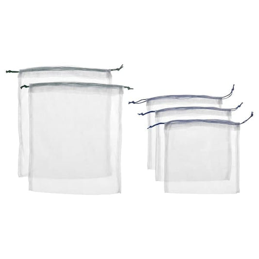 LAKAMARK - Set of 5 shopping/vegetable bags, off-white/various sizes , - best price from Maltashopper.com 20520392