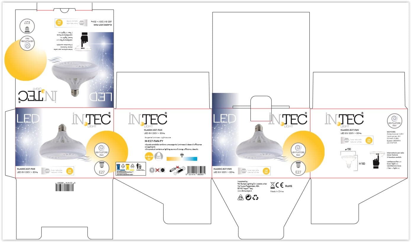LED BULB WITH FAN E27 8W 960LM NATURAL LIGHT - best price from Maltashopper.com BR420007174