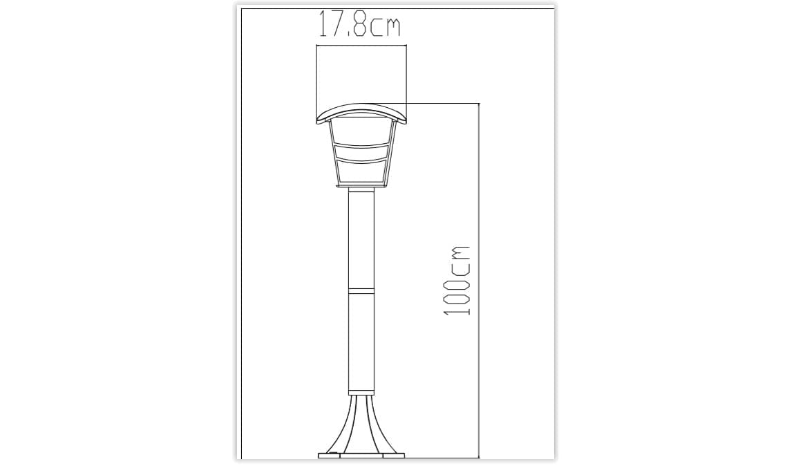 Bricocenter PALAMA ALUMINIUM LAMPPOST WHITE H92.5 CM E27=60W IP44