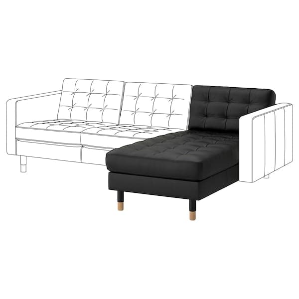LANDSKRONA Chiase-longue, additional element - Grann/Bomstad black/wood , - Premium Sofas from Ikea - Just €649.99! Shop now at Maltashopper.com
